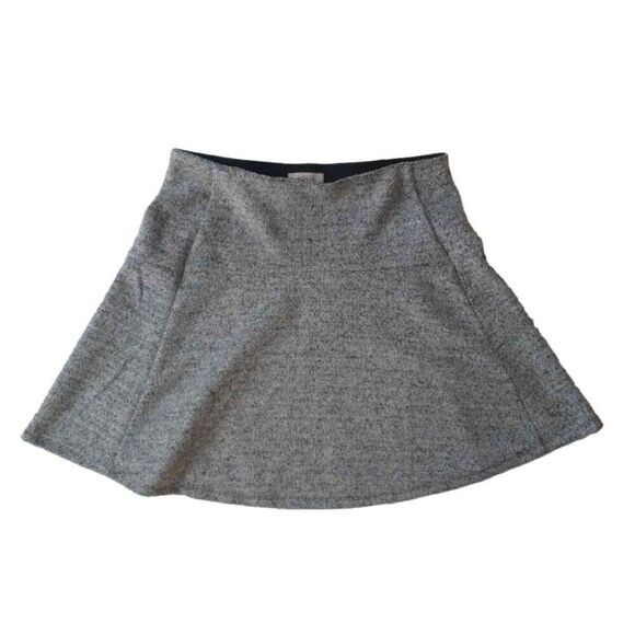 LOFT Ann Taylor Gray Marled Fleece Fabric Mini Length Circle Skirt Women's Small - Picture 1 of 12
